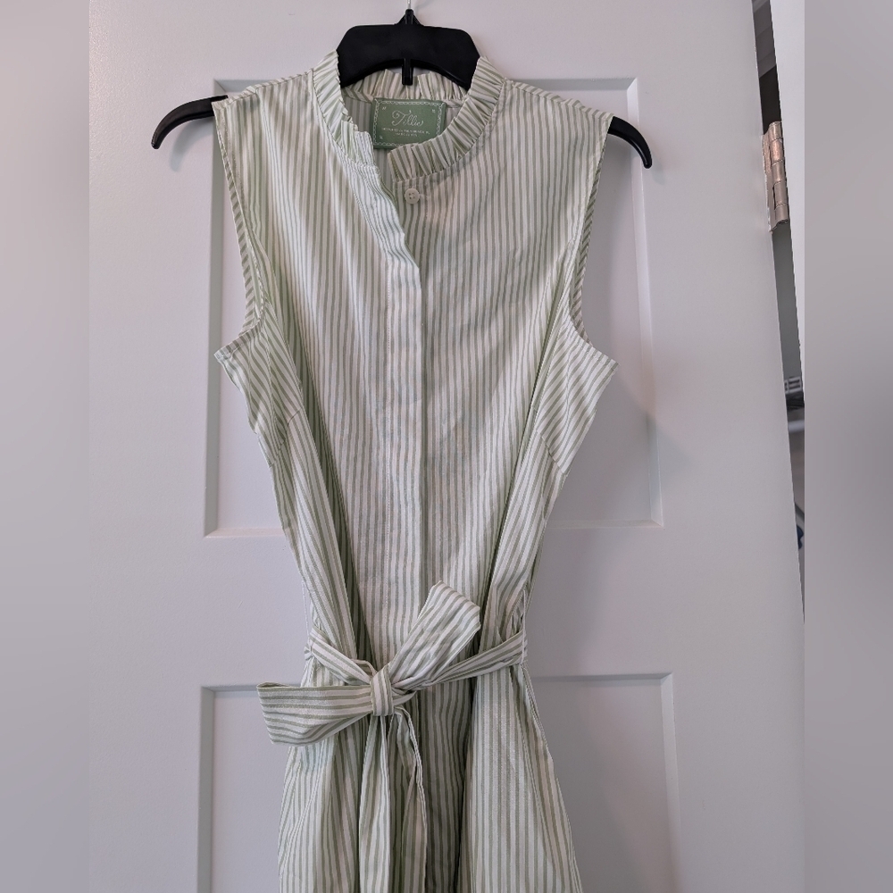 NWT Tillie Cocoanut Dress Seagrape Green Stripe Medium Midi Sundress Made In US - Picture 8 of 8